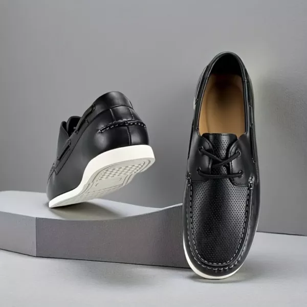 Chaussure bateau homme cuir lisse élégant – Image 4