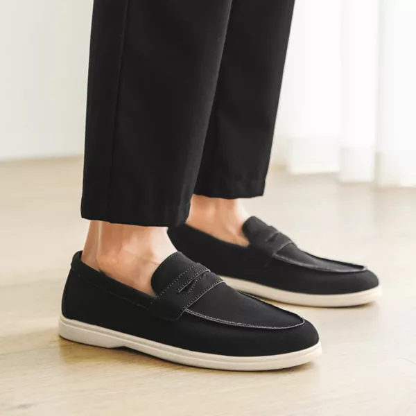 Chaussure bateau homme design minimaliste daim – Image 3