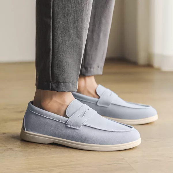 Chaussure bateau homme design minimaliste daim – Image 2