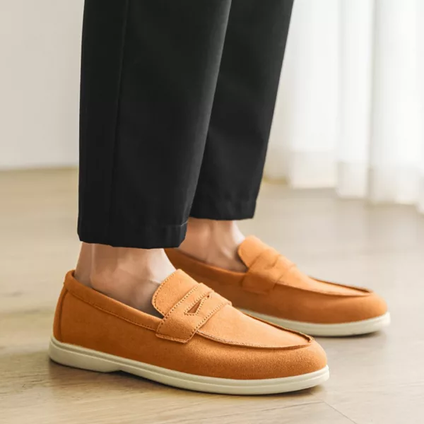 Chaussure bateau homme design minimaliste daim – Image 5