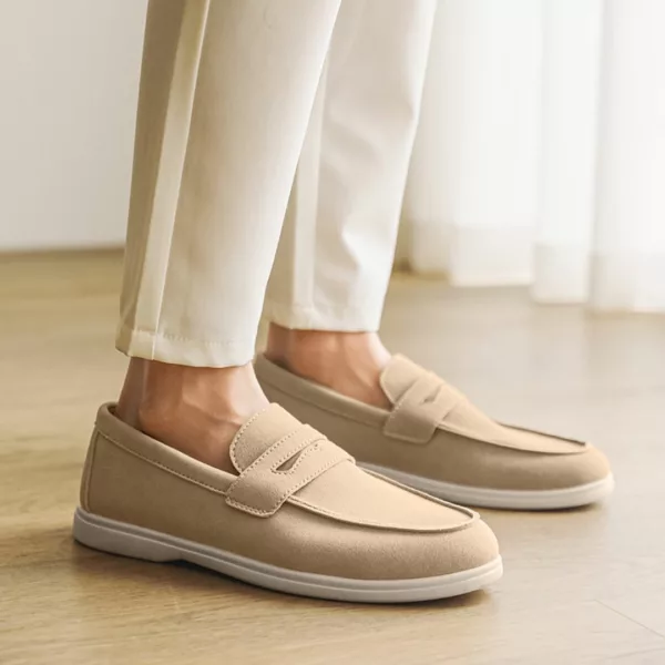 Chaussure bateau homme design minimaliste daim – Image 4