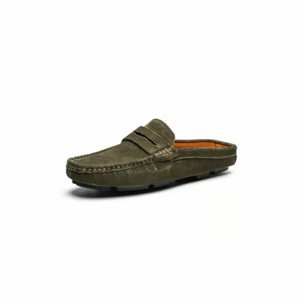 Chaussure bateau homme mules effet daim – Image 3