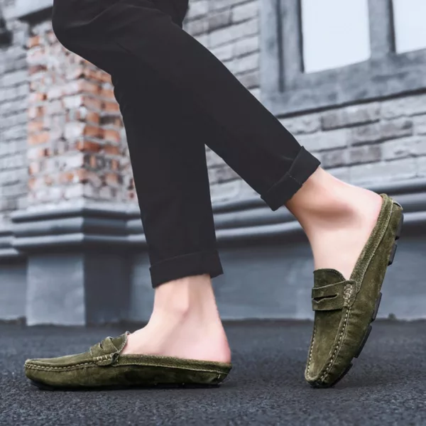 Chaussure bateau homme mules effet daim – Image 8