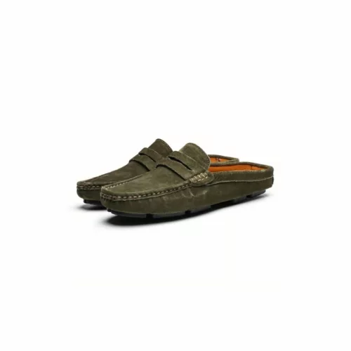 Chaussure bateau homme mules effet daim