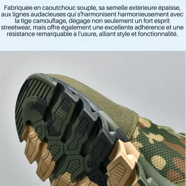 Chaussure de randonnée camouflage montante robuste – Adhérence extrême & confort tout-terrain pour aventures intenses – Image 9