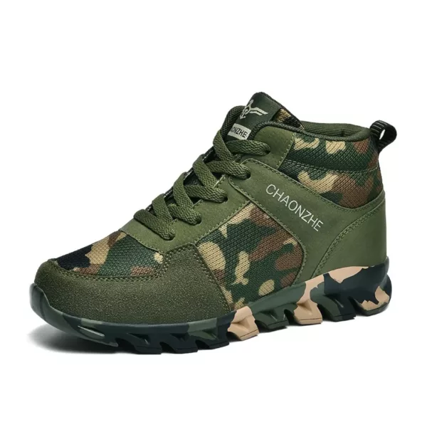 Chaussure de randonnée camouflage montante robuste – Adhérence extrême & confort tout-terrain pour aventures intenses