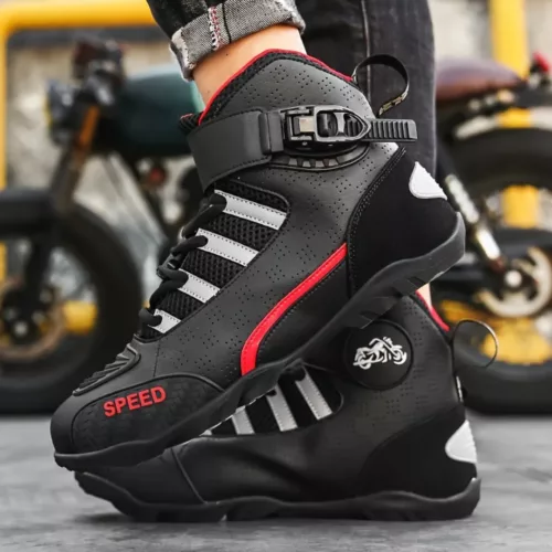 Chaussures moto homme boucle rotative