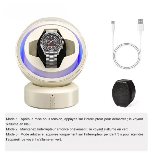 Remontoir montre LED arrondi compact – Boîtier design luxe, remontage automatique silencieux, idéal collectionneurs – Image 5