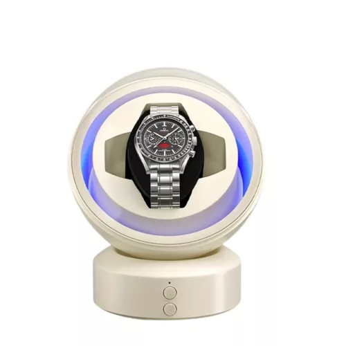 Remontoir montre LED arrondi compact – Boîtier design luxe, remontage automatique silencieux, idéal collectionneurs