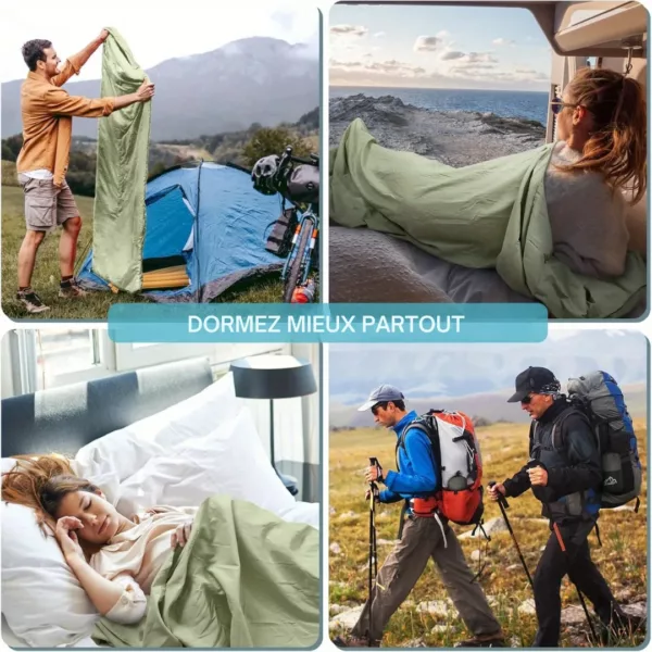 Drap de sac couchage avec emplacement oreiller – Image 5