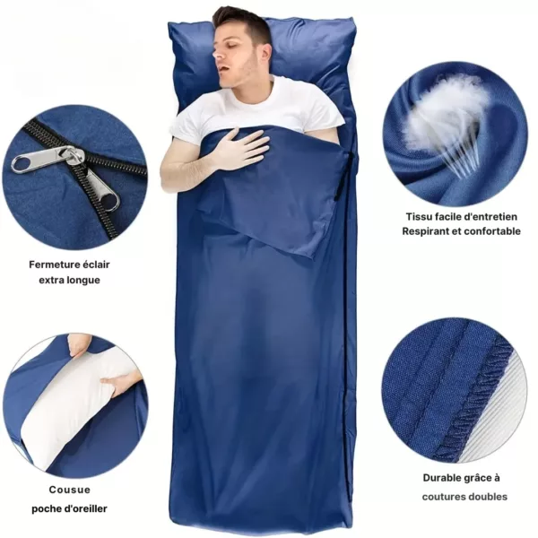 Drap de sac couchage microfibre – Image 2