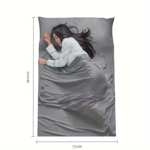 Drap de sac couchage sans fermeture – Léger, respirant et compact pour nuits confortables en voyage ou randonnée – Image 3