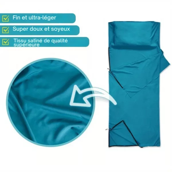 Drap sac de couchage compact zippé – Image 2