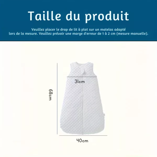 Sac de couchage bébé double zip – Confort maximal et change facile – Idéal pour nuits paisibles – Image 3