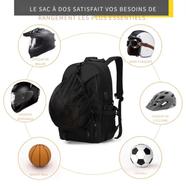 Sac à dos moto filet antivol – Image 7