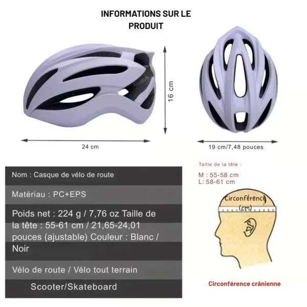 Casque vélo boucle magnétique route – Image 3