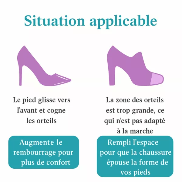 Insert avant-pied ajustable chaussure grande – Confort parfait sans glissement – Idéal pour grandes pointures – Image 4