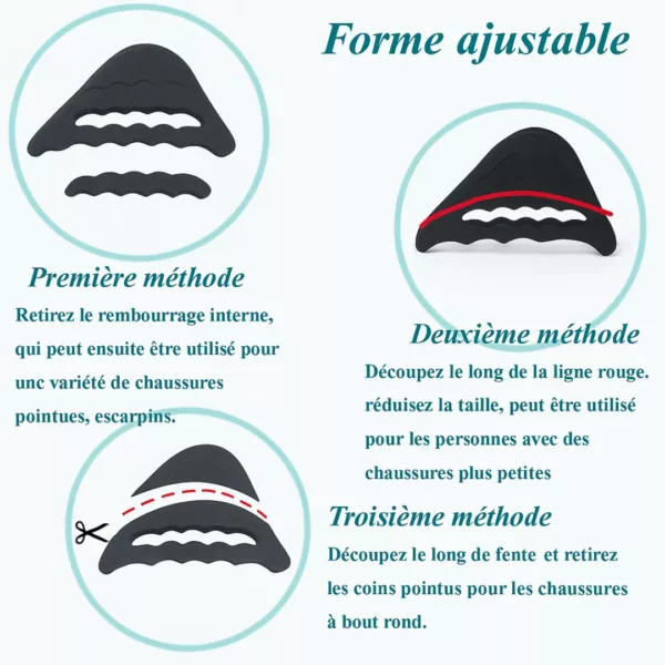 Insert avant-pied ajustable chaussure grande – Confort parfait sans glissement – Idéal pour grandes pointures – Image 5