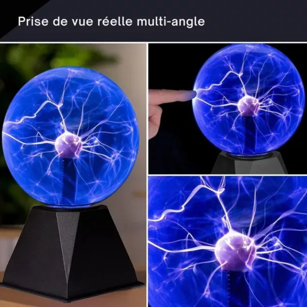 Lampe sphère plasma ionique tactile – Effets lumineux hypnotiques – Idéal déco chambre ou bureau high-tech – Image 7
