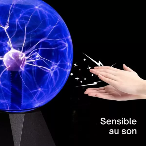 Lampe sphère plasma ionique tactile – Effets lumineux hypnotiques – Idéal déco chambre ou bureau high-tech – Image 6