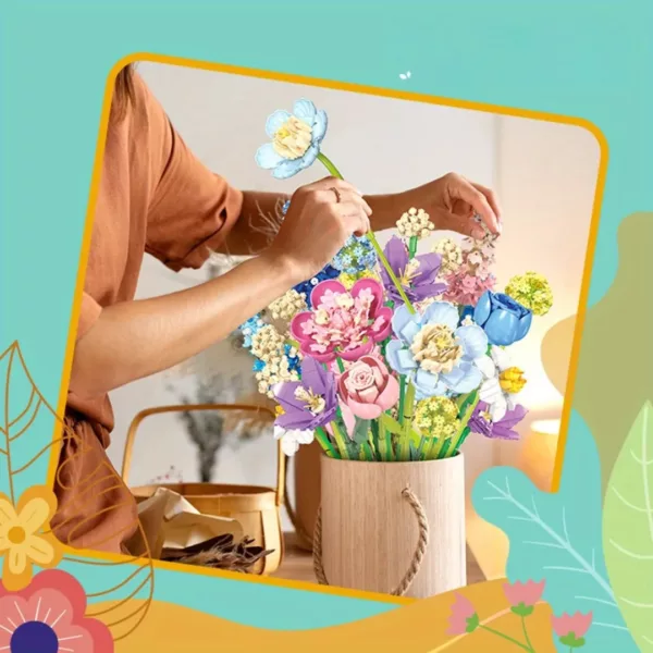 Lego bouquet de fleurs multivariétés colorées – Image 6