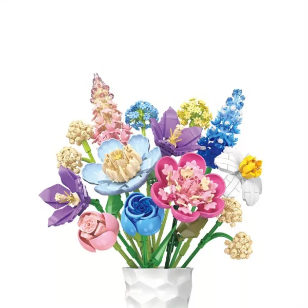 Lego bouquet de fleurs multivariétés colorées