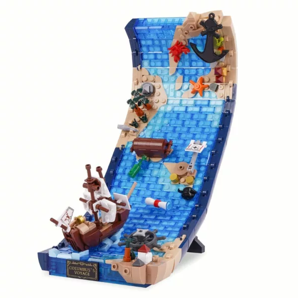 Lego bateau aventure vague océan mini scène