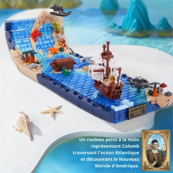 Lego bateau aventure vague océan mini scène – Image 3