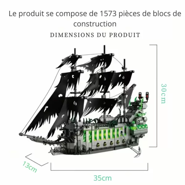 Lego bateau pirate fantôme voiles déchirées – Image 3
