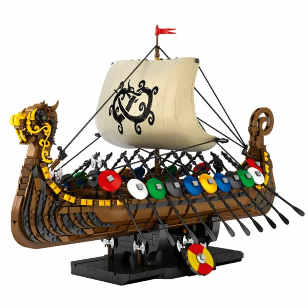 Lego bateau viking guerriers et boucliers – Construction épique pour aventuriers dès 8 ans – Cadeau idéal et ludique – Image 4