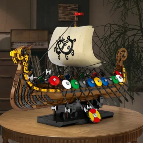 Lego bateau viking guerriers et boucliers