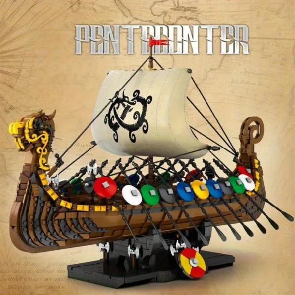 Lego bateau viking guerriers et boucliers – Construction épique pour aventuriers dès 8 ans – Cadeau idéal et ludique – Image 7