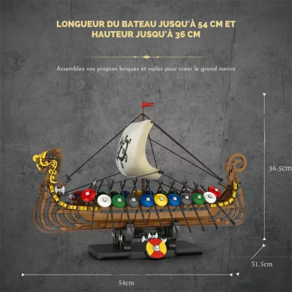 Lego bateau viking guerriers et boucliers – Construction épique pour aventuriers dès 8 ans – Cadeau idéal et ludique – Image 6