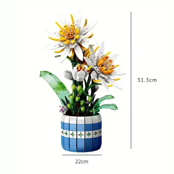 Lego bouquet de fleurs edelweiss alpines – Image 3