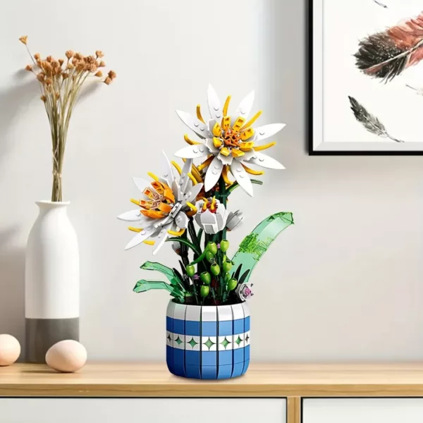 Lego bouquet de fleurs edelweiss alpines – Image 4