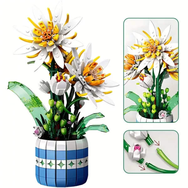 Lego bouquet de fleurs edelweiss alpines – Image 7