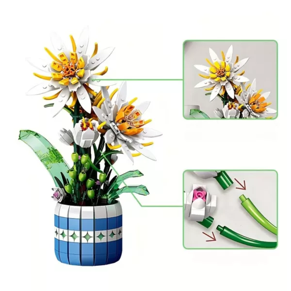Lego bouquet de fleurs edelweiss alpines – Image 8