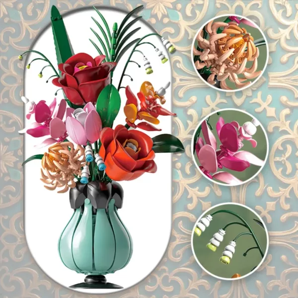 Lego bouquet de fleurs exotiques élégantes – Image 2