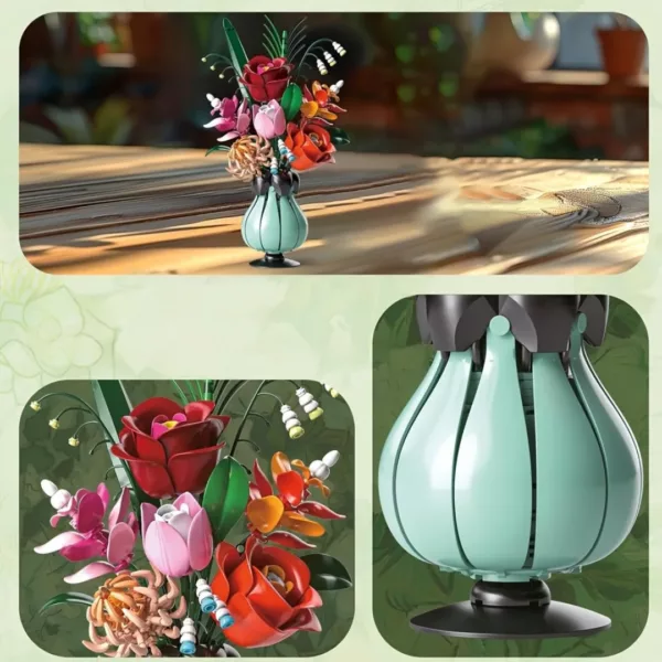 Lego bouquet de fleurs exotiques élégantes – Image 4