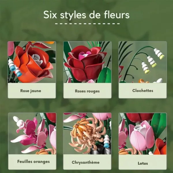 Lego bouquet de fleurs exotiques élégantes – Image 5