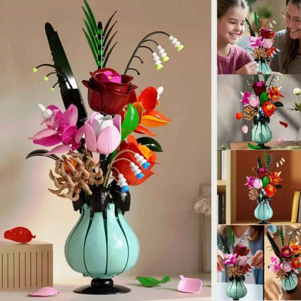 Lego bouquet de fleurs exotiques élégantes – Image 6