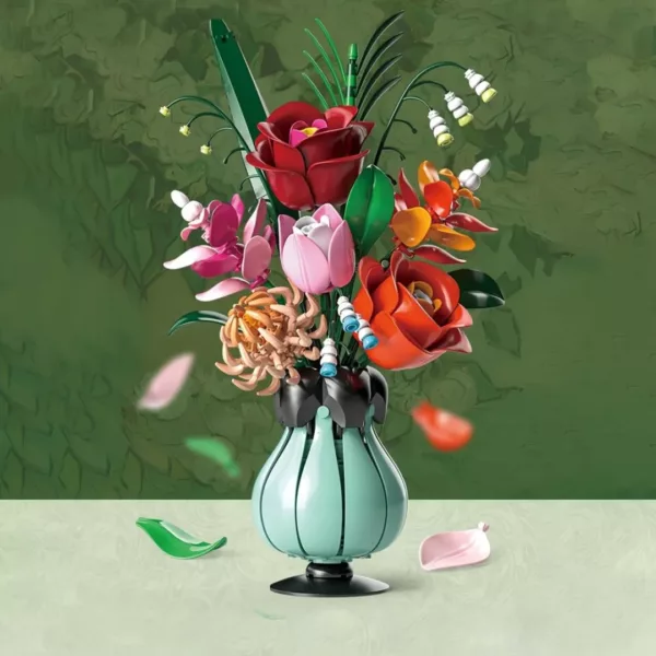 Lego bouquet de fleurs exotiques élégantes – Image 7