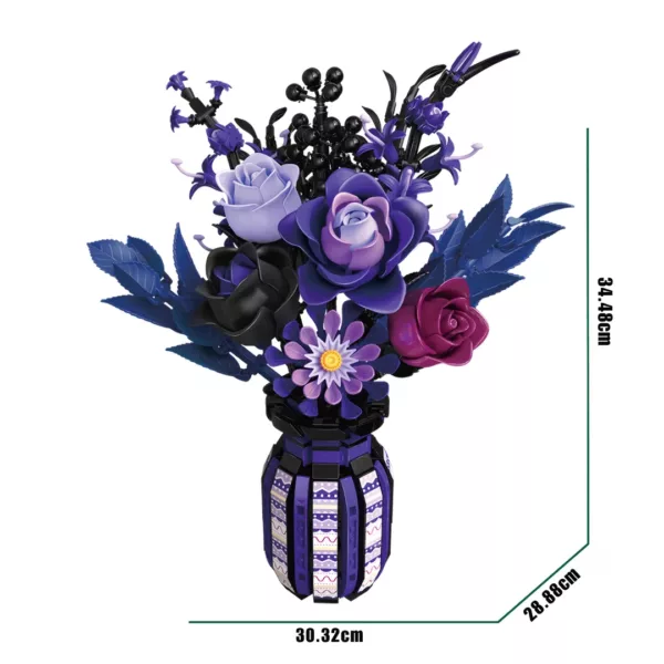 Lego bouquet de fleurs gothiques violettes – Image 3