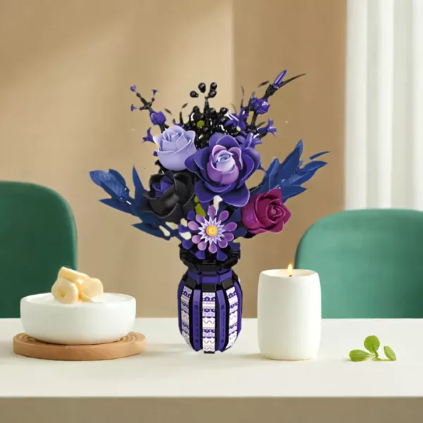 Lego bouquet de fleurs gothiques violettes – Image 4