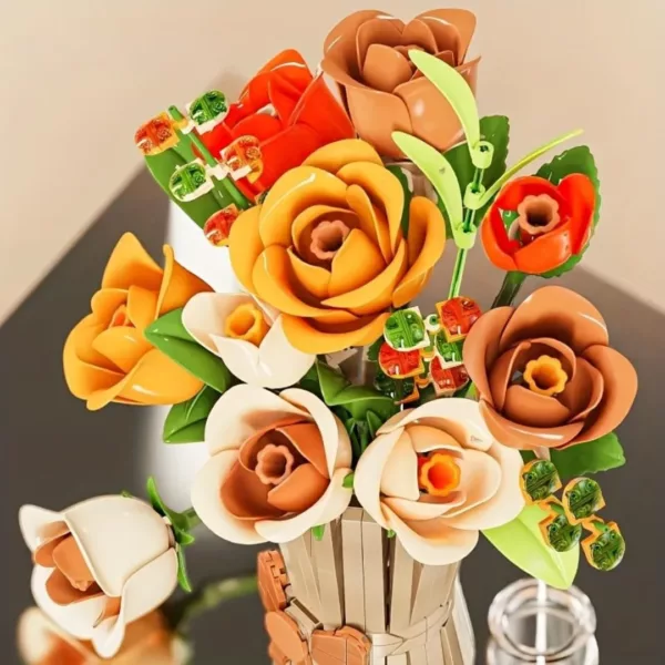 Lego bouquet de fleurs roses automne – Image 4