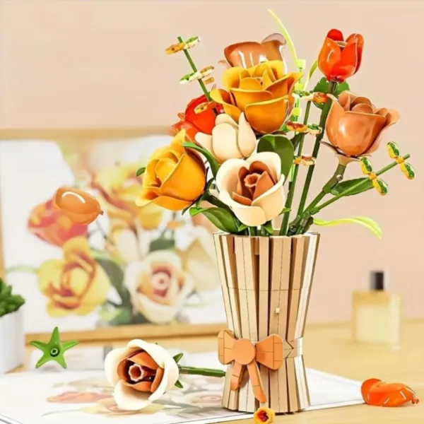 Lego bouquet de fleurs roses automne – Image 2