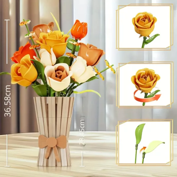 Lego bouquet de fleurs roses automne – Image 3