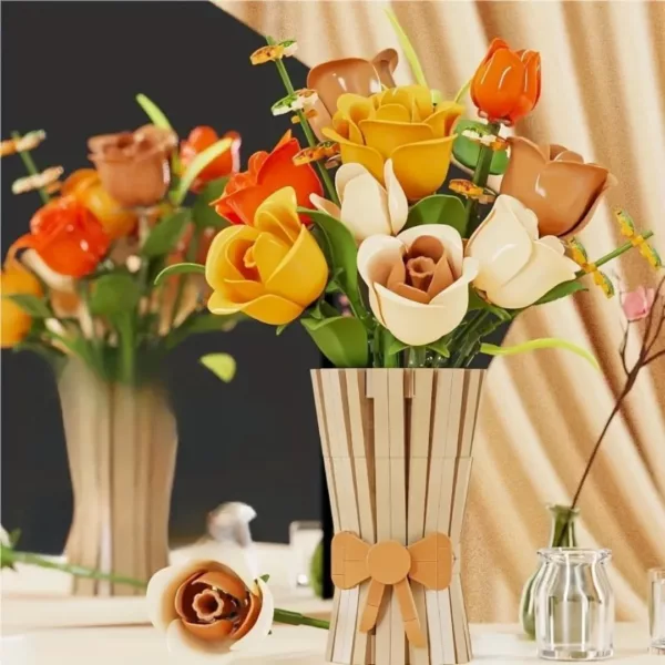 Lego bouquet de fleurs roses automne – Image 5