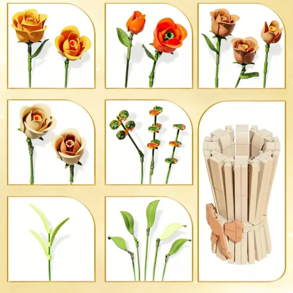 Lego bouquet de fleurs roses automne – Image 6