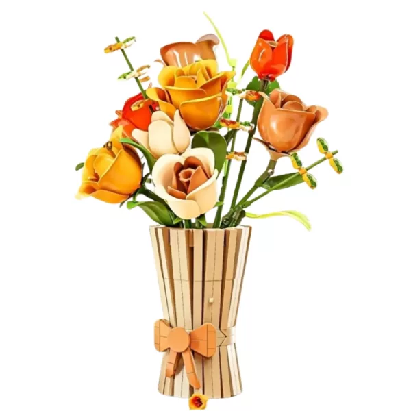 Lego bouquet de fleurs roses automne
